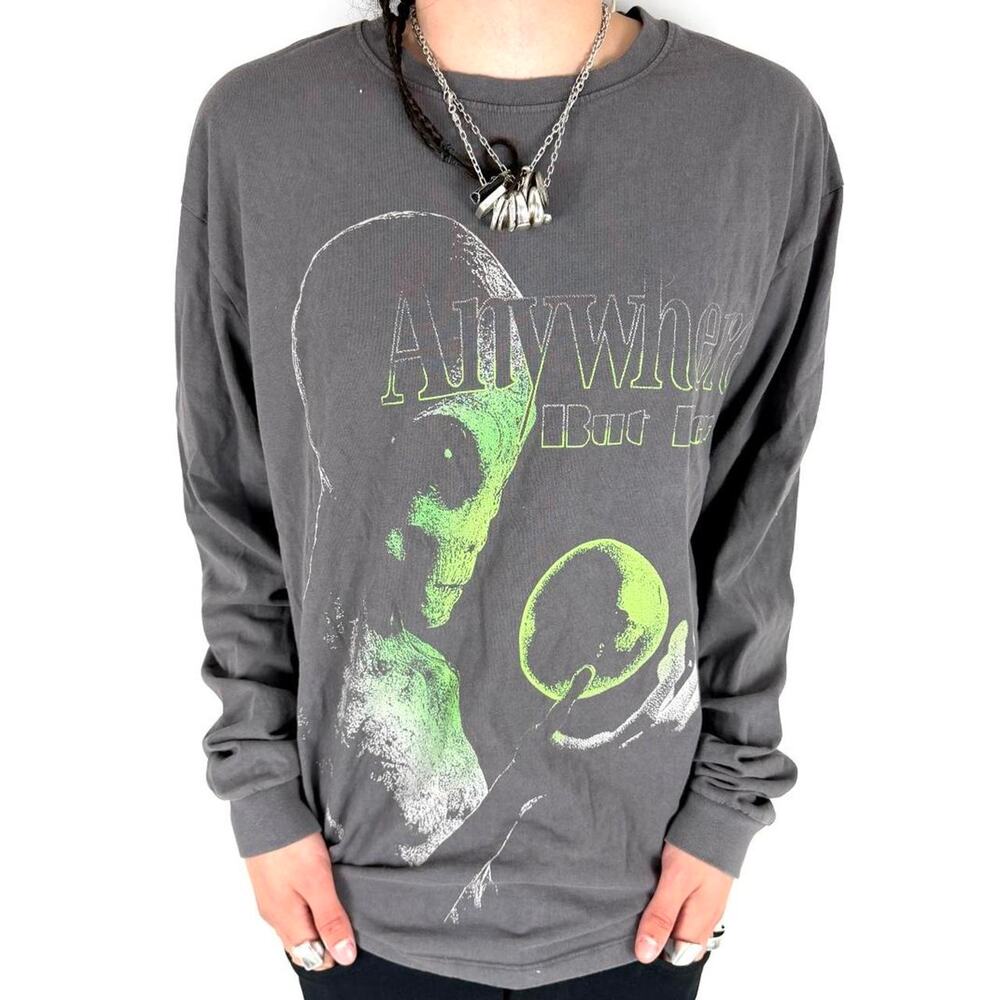 Vintage y2k faded grey grunge archive skater baggy graphic long sleeve